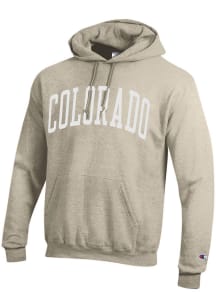 Champion Colorado Buffaloes Mens Oatmeal Arch Mascot Long Sleeve Hoodie