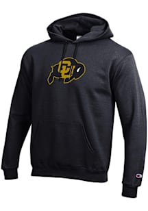 Champion Colorado Buffaloes Mens Black Twill Primary Logo Long Sleeve Hoodie