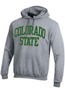 Champion Colorado State Rams Mens Grey Twill Arch Name Long Sleeve Hoodie