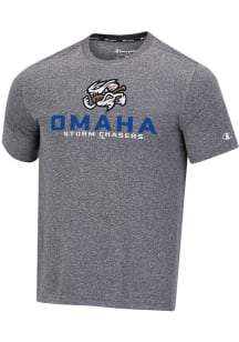 Champion Omaha Storm Chasers Grey Heathered Impact Short Sleeve T Shirt