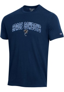 Champion Sugar Land Space Cowboys Navy Blue Arch Mascot Short Sleeve T Shirt