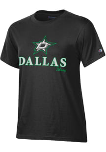 Champion Dallas Stars Womens Black Glitter Short Sleeve T-Shirt
