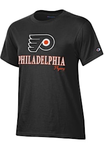 Champion Philadelphia Flyers Womens Black Glitter Short Sleeve T-Shirt