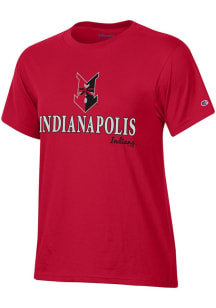 Champion Indianapolis Indians Womens Red Glitter Short Sleeve T-Shirt