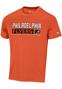 Champion Philadelphia Flyers Orange Wordmark Impact Short Sleeve T Shirt