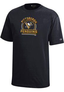 Champion Pittsburgh Penguins Youth Black Hockey Puck Short Sleeve T-Shirt