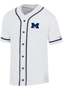 Mens Michigan Wolverines White Champion Super Fan Jersey