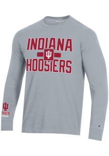 Mens Indiana Hoosiers Grey Champion Stadium Three Hit Tee