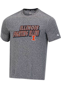 Champion Illinois Fighting Illini Grey Stadium Impact Heather Short Sleeve T Shirt