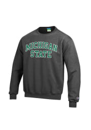 Champion Michigan State Spartans Mens Charcoal Arch Twill Long Sleeve Crew Sweatshirt