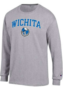 Champion Wichita Thunder Grey Arched Mascot Long Sleeve T Shirt