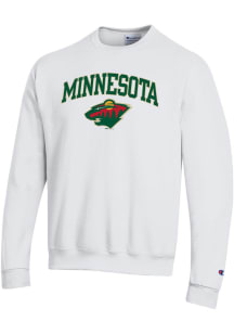 Champion Minnesota Wild Mens White Arched Mascot Long Sleeve Crew Sweatshirt