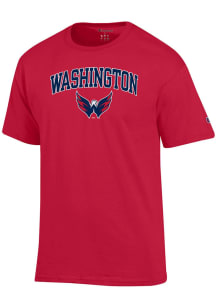 Champion Washington Capitals Red Arched Mascot Short Sleeve T Shirt
