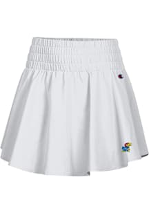 Champion Kansas Jayhawks Womens White Ruffle Skirt