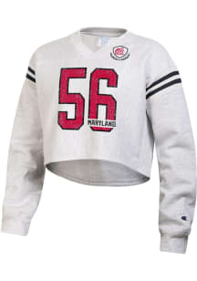 Champion Maryland Terrapins Womens Grey Reverse Weave Jersey Crew Sweatshirt