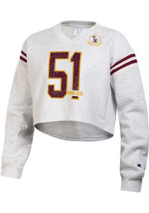 Womens Minnesota Golden Gophers Grey Champion Reverse Weave Jersey Crew Sweatshirt