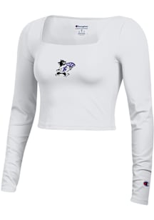 Womens K-State Wildcats White Champion Square LS Tee