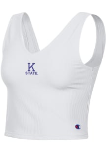 Womens K-State Wildcats White Champion Ottoman Tank Top