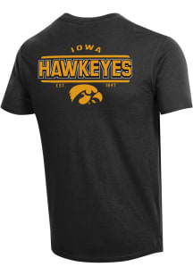 Iowa Hawkeyes Black Champion Stadium Double Hit Short Sleeve T Shirt