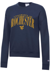Champion Rochester Yellowjackets Womens Navy Blue Powerblend Crew Sweatshirt