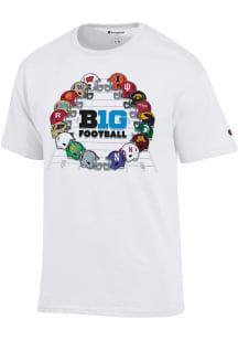 Big Ten White Champion Big 10 All Team Circle Short Sleeve T Shirt