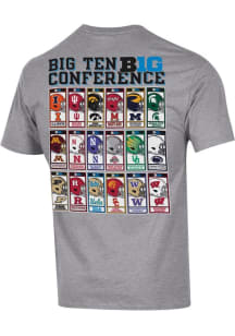 Big Ten Grey Champion Big 10 All Team Helmet Short Sleeve T Shirt