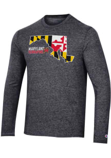 Mens Maryland Terrapins Black Champion State Pride Long Sleeve Fashion T Shirt