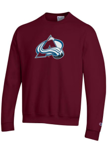 Champion Colorado Avalanche Mens Maroon Primary Logo Long Sleeve Crew Sweatshirt