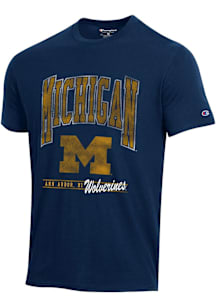 Champion Michigan Wolverines Blue Stadium Embroidery Short Sleeve T Shirt