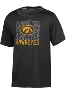 Youth Iowa Hawkeyes Black Champion Impact Short Sleeve T-Shirt