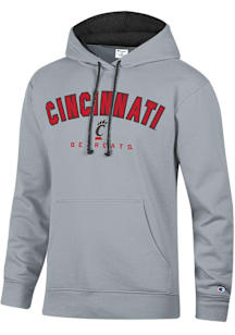 Mens Cincinnati Bearcats Grey Champion Stadium Number One Hooded Sweatshirt
