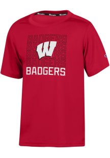 Youth Wisconsin Badgers Red Champion Impact Short Sleeve T-Shirt