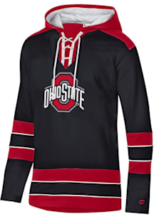 Champion Ohio State Buckeyes Mens Black Superfan Hockey Long Sleeve Hoodie