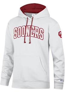 Champion Oklahoma Sooners Mens White Stadium Sleeve Hit Long Sleeve Hoodie