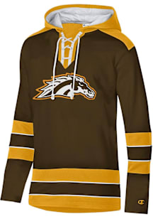 Champion Western Michigan Broncos Mens Brown Superfan Hockey Long Sleeve Hoodie