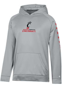 Mens Cincinnati Bearcats Grey Champion Stadium Raglan Sleeve Hit Long Sleeve Hoodie