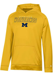 Champion Michigan Wolverines Mens Yellow Stadium Raglan Hood