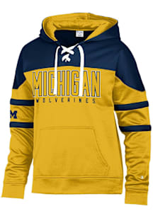 Champion Michigan Wolverines Mens Yellow Stadium Hockey Laceup Hood