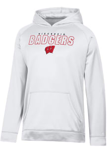 Mens Wisconsin Badgers White Champion Stadium Raglan Long Sleeve Hoodie