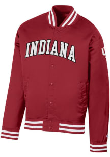 Mens Indiana Hoosiers Cardinal Champion Superfan Satin Bomber Medium Weight Jacket