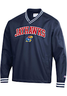 Champion Kansas Jayhawks Mens Navy Blue Superfan Scout Pullover Jackets