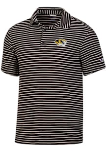 Champion Missouri Tigers Mens Black Tailgate Yarn Dyed Stripe Short Sleeve Polo