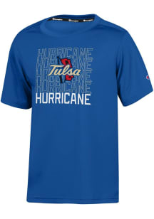 Youth Tulsa Golden Hurricane Blue Champion Impact Short Sleeve T-Shirt