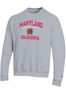 Womens Maryland Terrapins Grey Champion Grandma Crew Sweatshirt