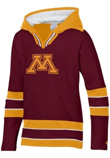 Youth Minnesota Golden Gophers Maroon Champion Superfan Hockey Long Sleeve Hooded Sweatshirt