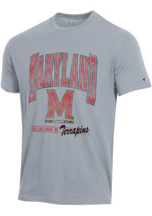 Maryland Terrapins Grey Champion Stadium Large Graphic Short Sleeve T Shirt