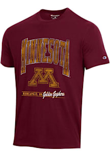 Champion Minnesota Golden Gophers Maroon Stadium Embroidery Short Sleeve T Shirt