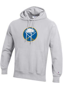 Champion Buffalo Sabres Mens Grey Primary Logo Long Sleeve Hoodie