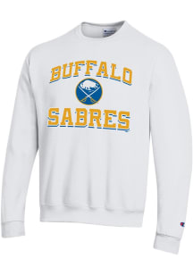 Champion Buffalo Sabres Mens White Heart and Soul Long Sleeve Crew Sweatshirt