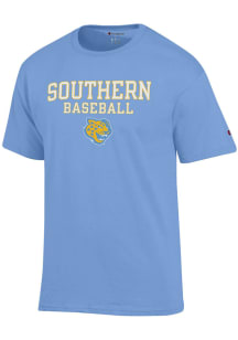Champion Southern University Jaguars Light Blue Baseball Short Sleeve T Shirt